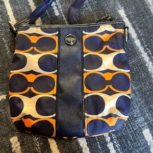 Orange and Blue Coach Bag
